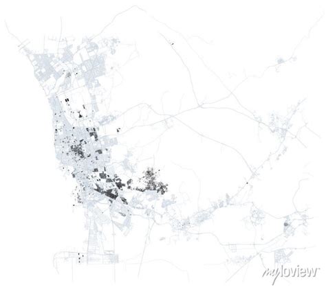 Streets of jeddah, city map, saudi arabia, satellite view. street • wall stickers medina, mecca ...