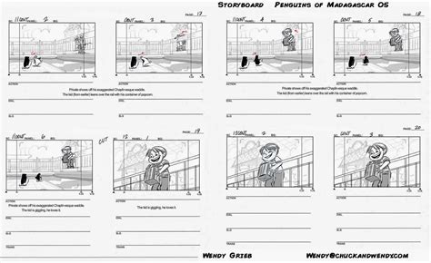 Wendy Grieb's Storyboard Portfolio: Penguins of Madagascar Storyboard Test