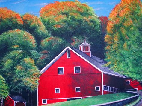 Red Barn Painting by Richard Klingbeil - Pixels