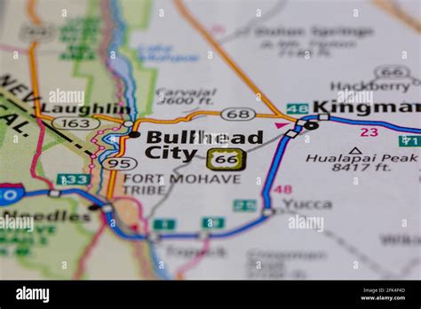 Bullhead City Arizona USA shown on a geography map or road map Stock ...