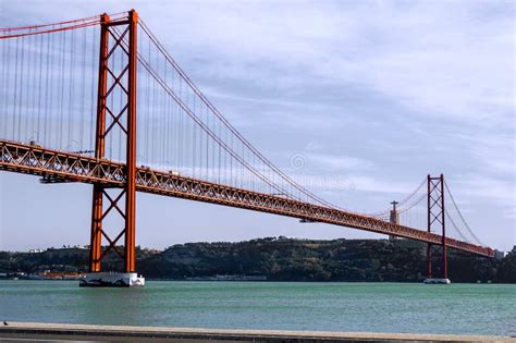 25th of April Bridge Over the Tagus River, Connecting Almada and Lisbon ...