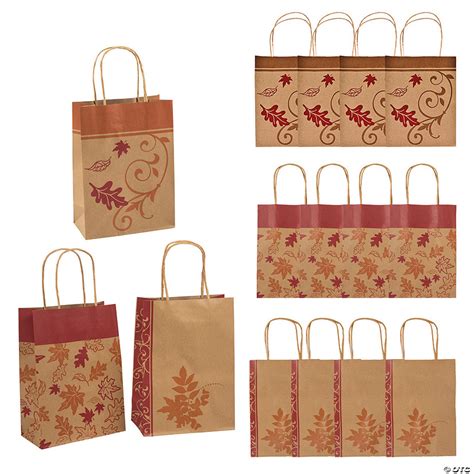 Medium Fall Kraft Paper Gift Bags | Oriental Trading