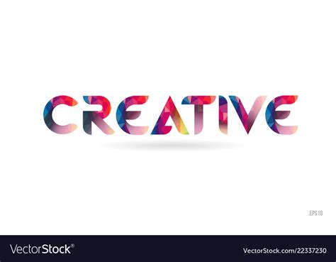 Creative colored rainbow word text suitable Vector Image