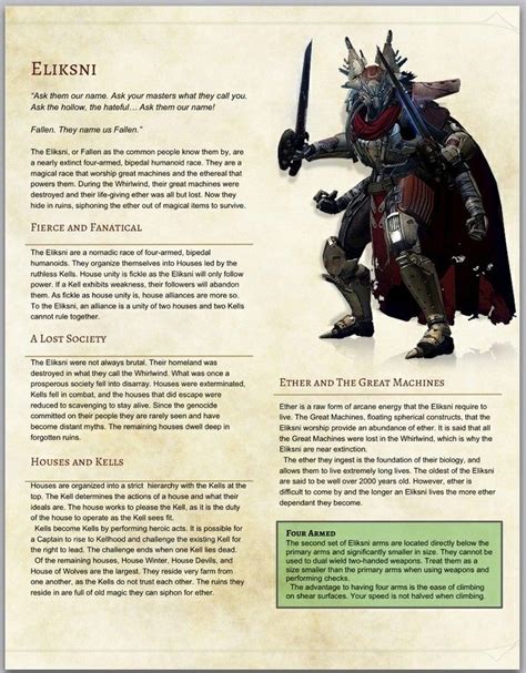 Pin by White Wolf on D&D - Multi-armed Creatures. | 5e races, Dnd 5e homebrew, Dungeons and ...