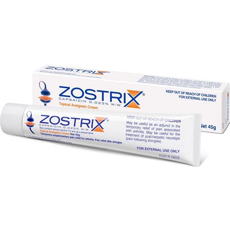 Zostrix Topical Analgesic Cream 45g (Capsaicin 0.025% W/W)