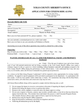 Fillable Online YOLO COUNTY SHERIFF'S DEPARTMENT Fax Email Print ...