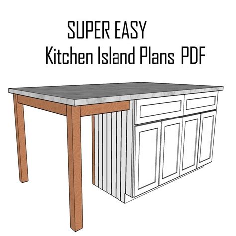 Super Easy Custom Kitchen Island Plans PDF - Etsy | Kitchen island plans, Custom kitchen island ...