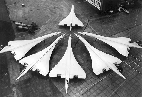 The entire British Concorde fleet in one picture, January 21, 1986, at London Heathrow Airport ...