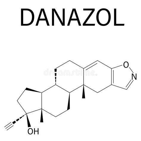 Danazol Endometriosis Drug Molecule. Skeletal Formula Stock Vector - Illustration of danol ...