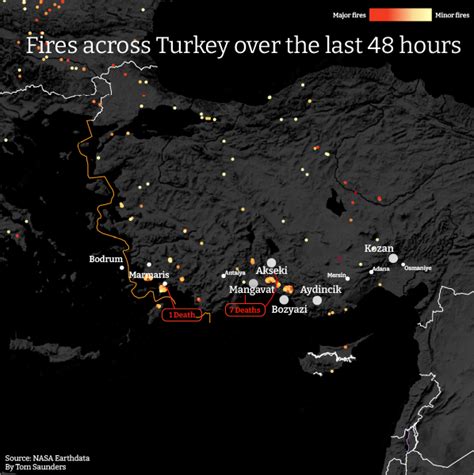 Where are the Turkey wildfires? Map shows how blazes are ravaging ...