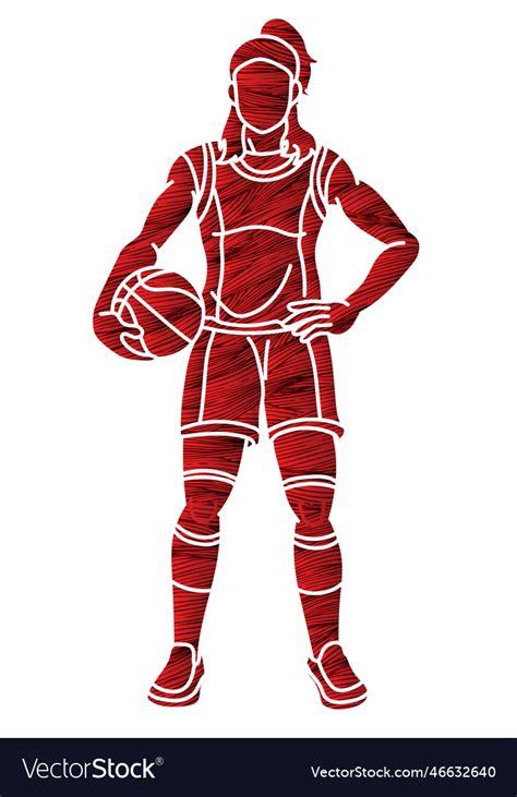 Basketball female player Royalty Free Vector Image