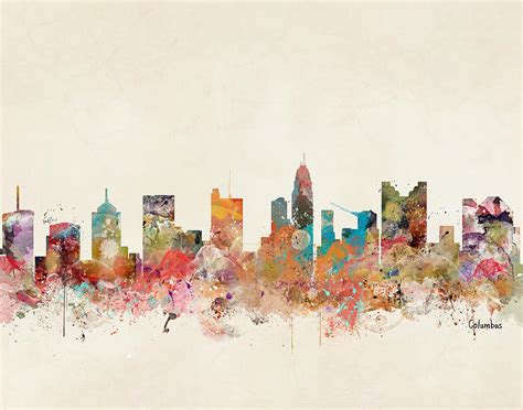 Columbus Ohio Skyline Painting by Bri Buckley - Fine Art America