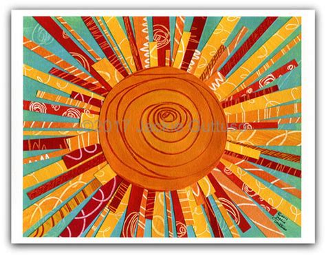 Sun collage art Giclee 8 x 10 Sun wall art print Bright | Etsy Sun Painting, Painting Collage ...