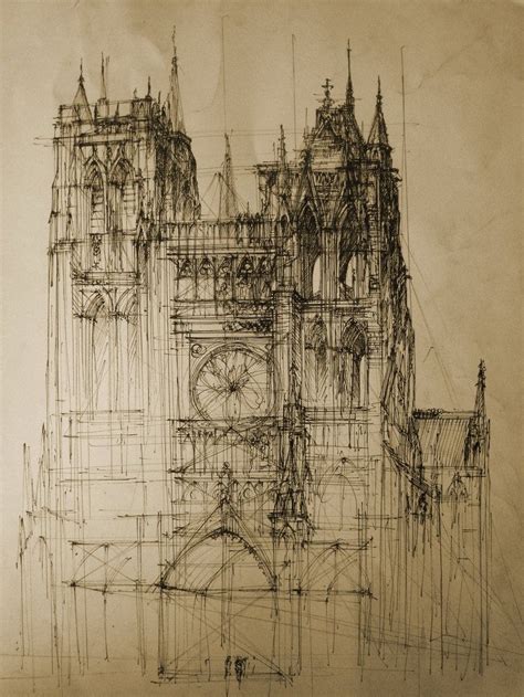 Gothic Cathedral. Ghosted Architectural Drawings. By Monika Domaszewska ...