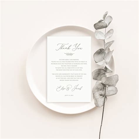 Thank You Letter Template Elegant Font Thank You Note - Etsy