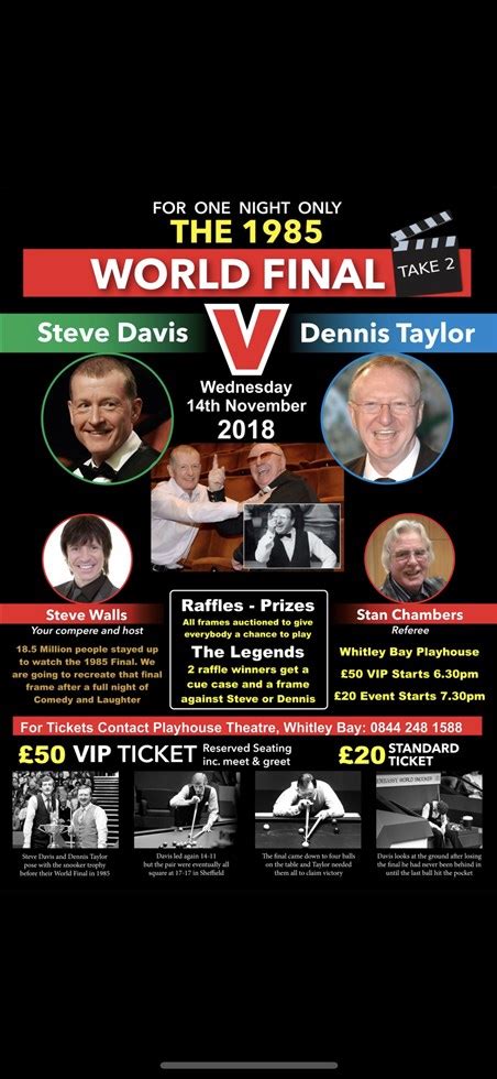 Steve Davis vs Dennis Taylor: The 1985 World Final Take 2 - PLAYHOUSE ...