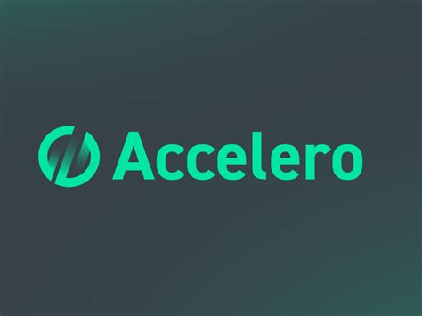 the logo for acccelero is shown on a dark background with green letters and an oval