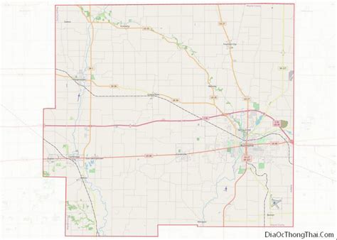 Map of Wayne County, Indiana - Địa Ốc Thông Thái