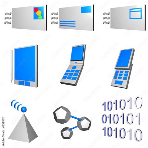 Telco mobile industry icon and symbol set series - Gray Blue Stock ...