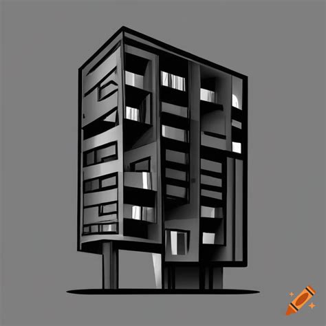 Minimalist black building on Craiyon