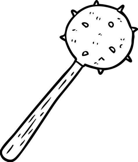 line drawing of a medieval mace weapon 12476867 Vector Art at Vecteezy