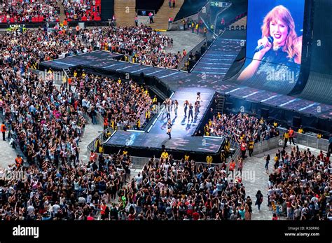 LONDON - JUN 23: Taylor Swift performs in concert at Wembley Stadium on June 23, 2018 in London ...