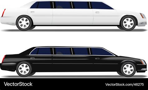 Black limo and white limousine Royalty Free Vector Image