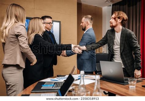 Business People Shaking Hands Meeting Room Stock Photo 2358318913 ...