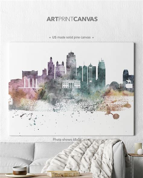 Kansas City Skyline Canvas Kansas City canvas print Kansas | Etsy