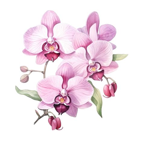Orchid Watercolor On The Illustration, Orchid, Flower, Nature PNG Transparent Image and Clipart ...