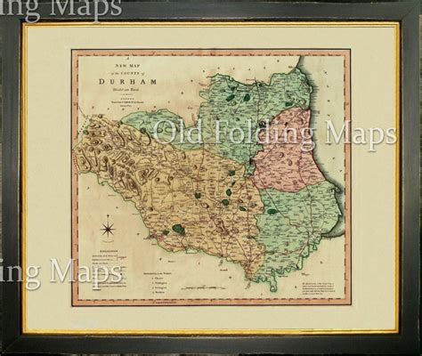 Antique County Map of Durham circa 1800