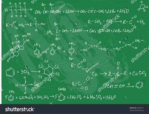 Vector Illustration Of Seamless Chemistry Formulas On The Green Slate Background - 64556521 ...