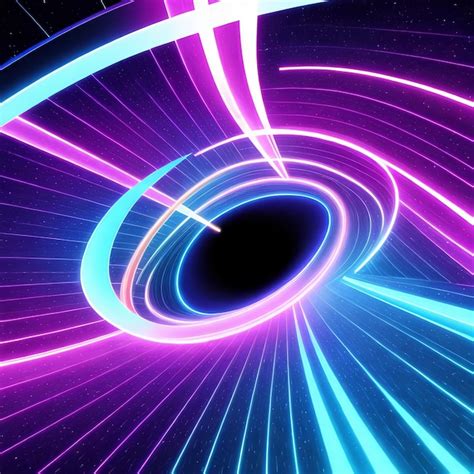 Premium Photo | Abstract fantasy glowing neon light galaxy tunnel hole ...