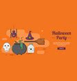 Halloween night party invitation banner template Vector Image