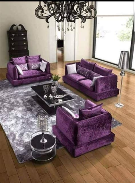 Pin by Leonard Forte on I think she likes it | Purple living room, Purple furniture, Purple home