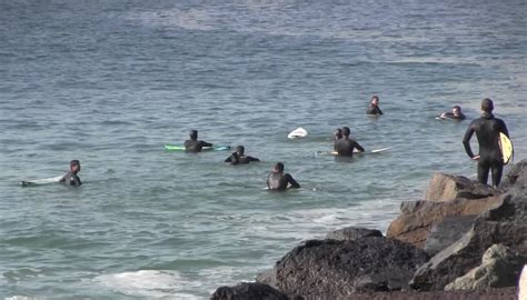 Surfing inside the south Mission Beach jetty channel | Mission Beach ...