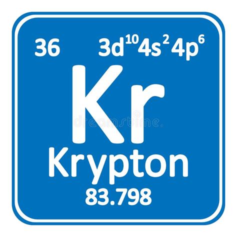 Periodic Table Element Krypton Icon. Stock Illustration - Illustration of inert, graphic: 113585283