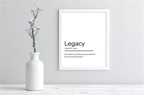 Legacy Definition Print, Printable Wall Art, Legacy Quote, Legacy ...