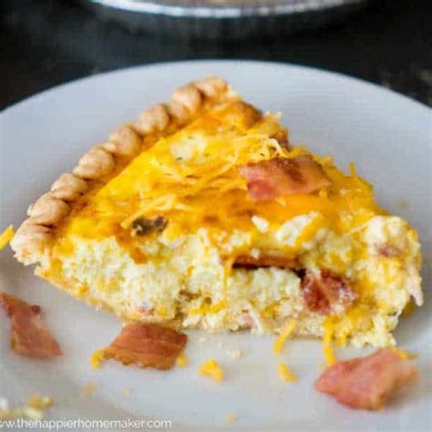 Bacon Cheddar Quiche Recipe - The Happier Homemaker