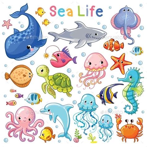 Cute Drawings Of Sea Creatures - Juvxxi