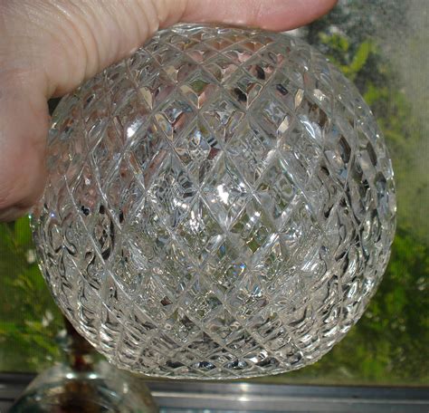 Clear Crystal Globe Light Lamp Shade 5"Fixture Round- 2"mouth width-STUNNING! | eBay