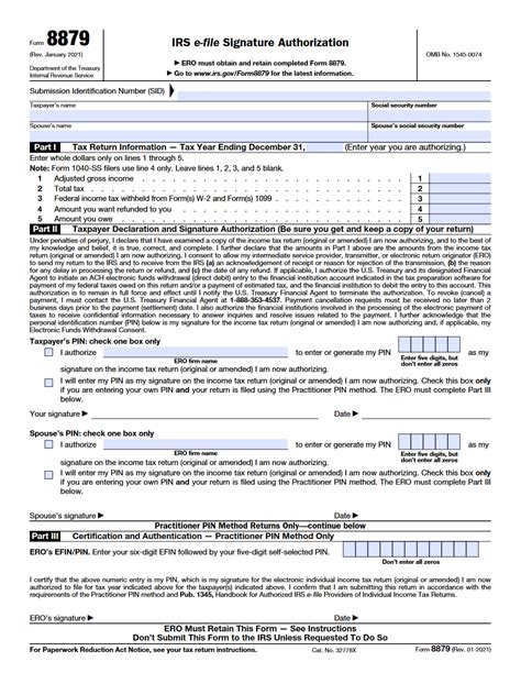 IRS Form 8879. IRS e-file Signature Authorization | Forms - Docs - 2023