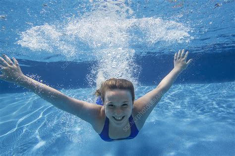 Little Girl Swimming Underwater - Image to u