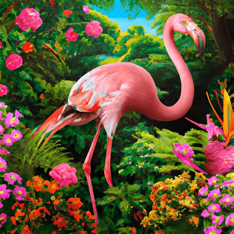 Flamingo in Oasis · Creative Fabrica