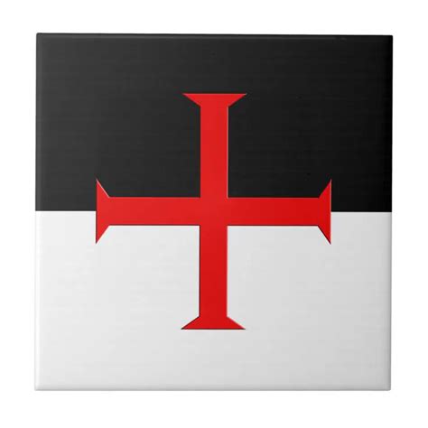 Medieval Knights Templar Cross Flag Tile | Zazzle