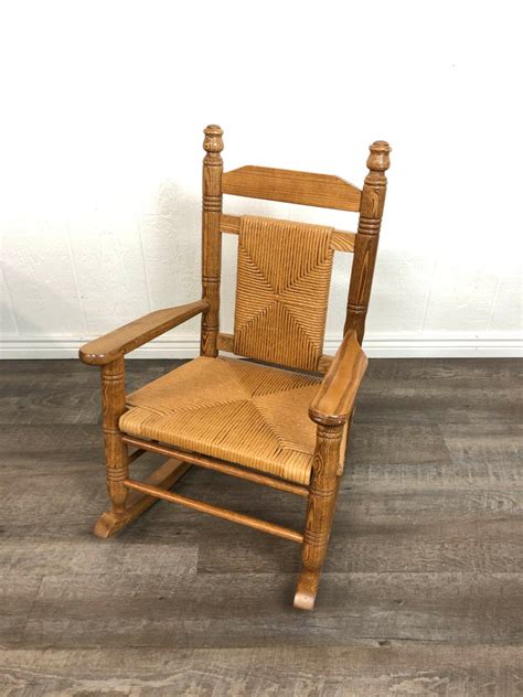 Cracker Barrel Hardwood Woven Child Rocking Chair