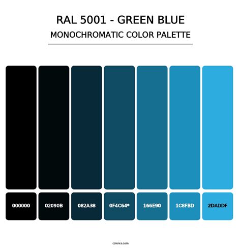 RAL 5001 - Green Blue color palettes - colorxs.com