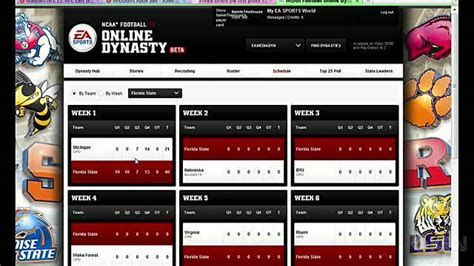 NCAA Football 11 X360 - Web Online Dynasty Interface - IGN