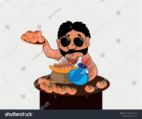 Indian Pakistani Street Food Pani Puri Stock Vector (Royalty Free ...