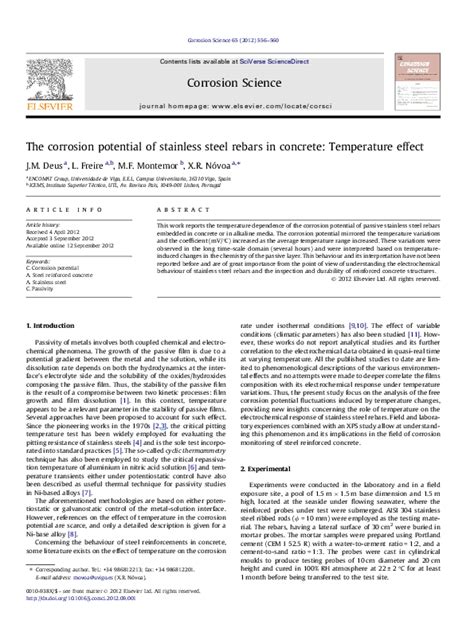 (PDF) The corrosion potential of stainless steel rebars in concrete ...